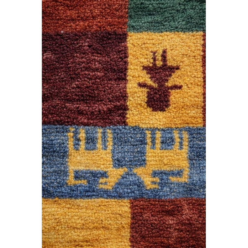 Tapis beige à motif géométrique moderne à nœuds