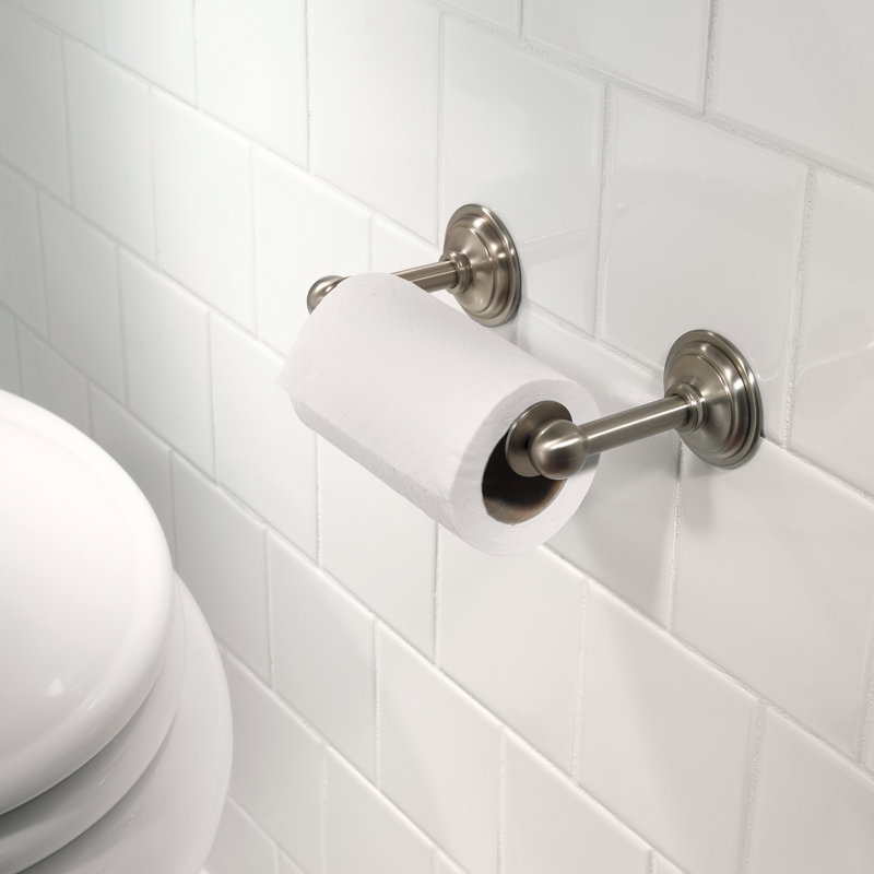 London Terrace Double Post Toilet Paper Holder, Polished Nickel