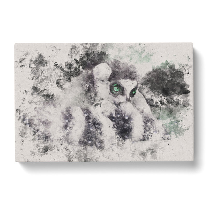Ring-tailed Lemur Watercolour - Wrapped Canvas, 35cm H x 50cm W x 3cm D