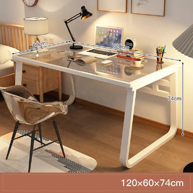 Nadaly Glass Top Executive Desk, 60cm H x 120cm W x 74cm D