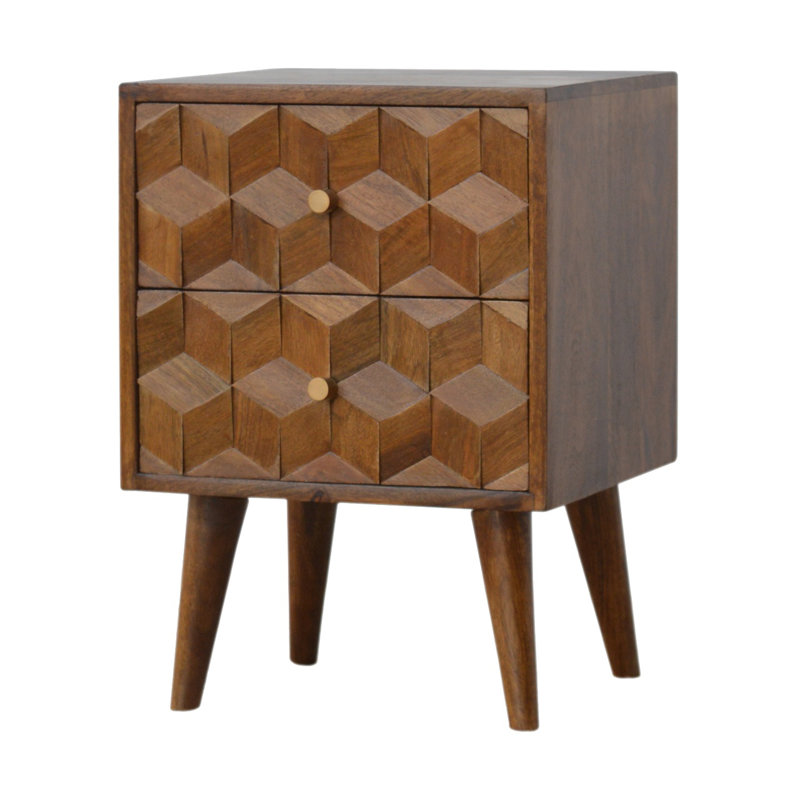 Angelina 42cm W Solid Wood Bedside Table