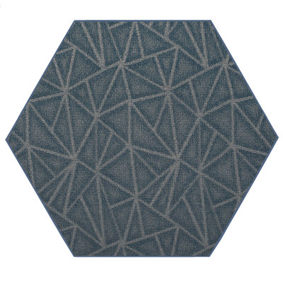Tapis raffiné à imprimé raffiné bleu