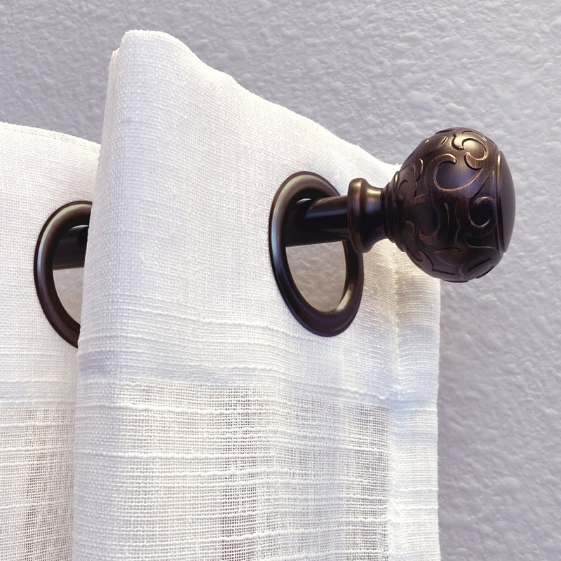 Tringle à rideaux simple réglable en métal Eichen, Bronze frotté à l'huile, 48 po - l 86 po