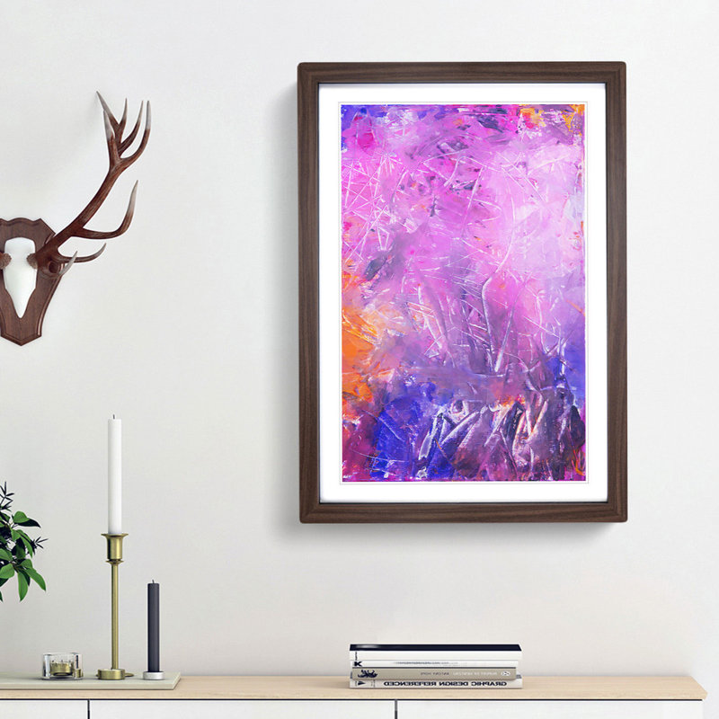 Moving Paint in Abstract - Framed Print, 65cm H x 48cm W x 2cm D, Walnut Framed