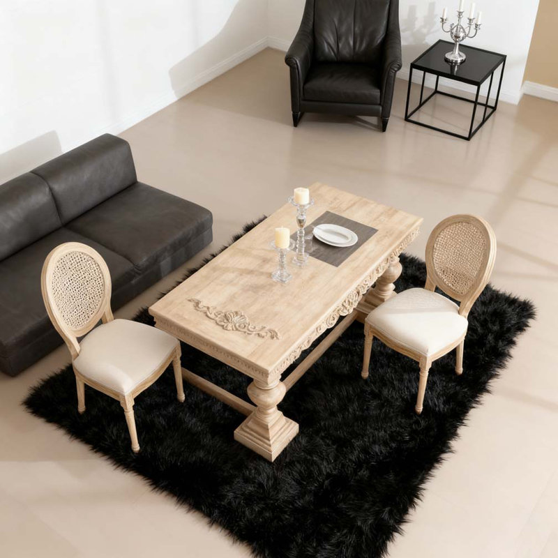 Ensemble de chaises de salle à manger, Beige, Blanc