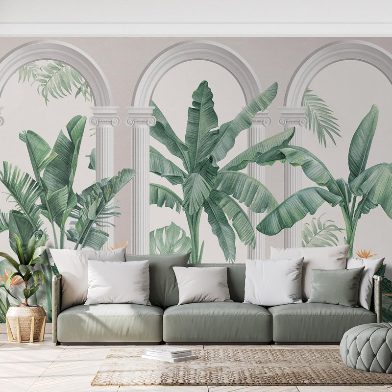 Tropical Leaf Peel & Stick Floral, 132" L x 120" W