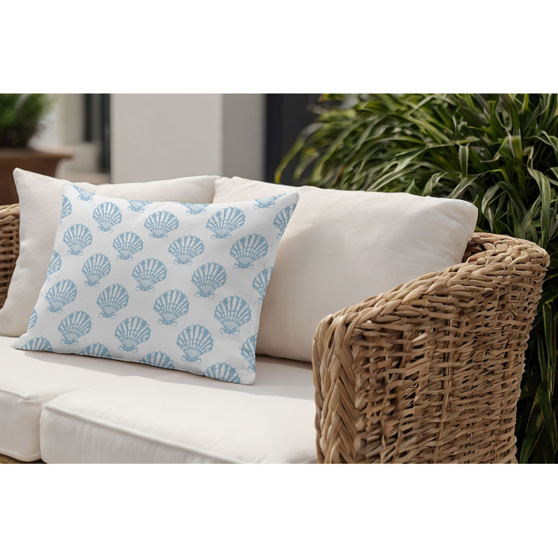 Barnon Outdoor Reversible Throw Pillow, 18"H x 25"W, Blue