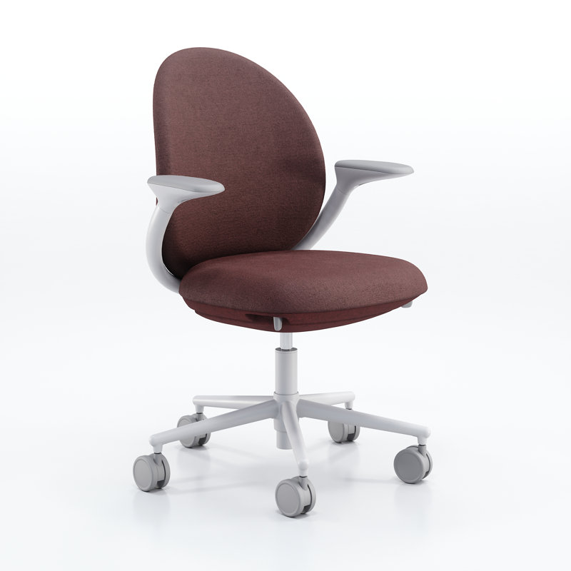 Chaise de travail en jade KFI Studios, Groseille / grenat, Blanc
