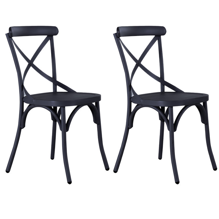 Jamil Cross Back Stacking Side Chair