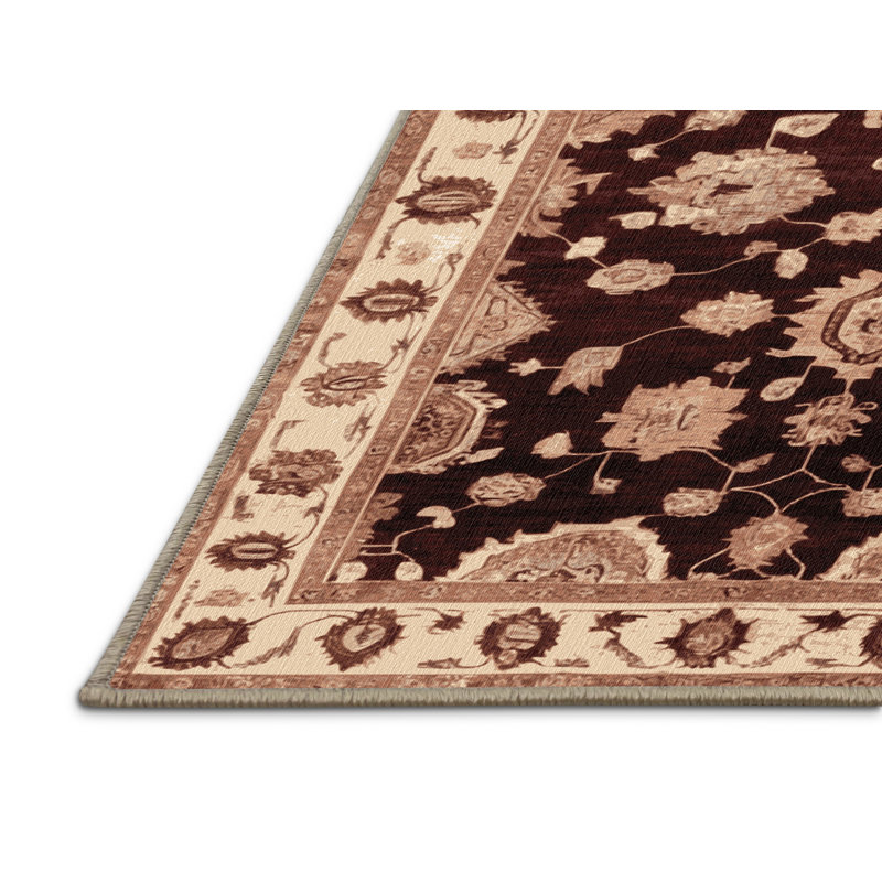 Tapis brun lavable à la machine, Carré 5 pi