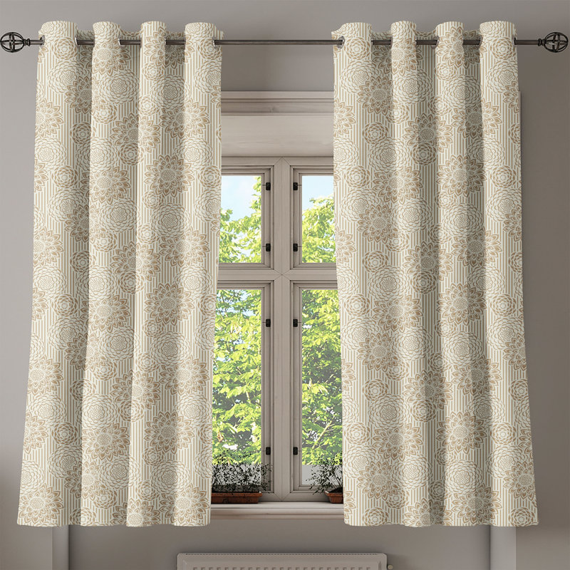 Rideau décoratif à œillets 2 panneaux Dakota Fields, 50 po x 54 po, brun clair, L 50 po x L 54 po