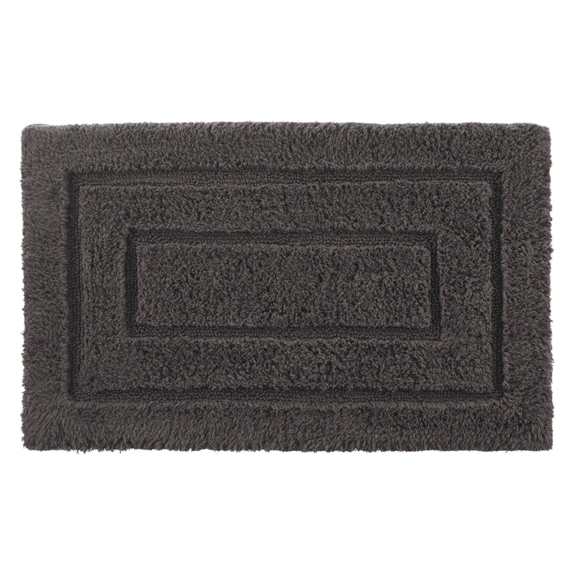 Apolonia Cotton Non-Slip Bath Rug, Charcoal, 24" H x 40" W