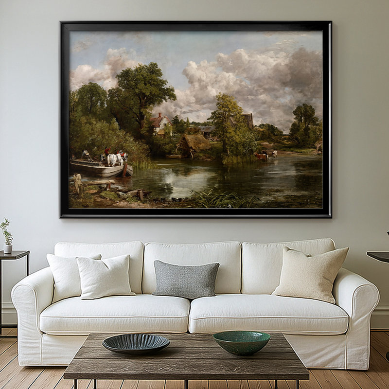 Le cheval blanc - John Constable - Toile tendue avec châssis 1819, 30 x 5 x 42,5, Toile avec cadre, Noir