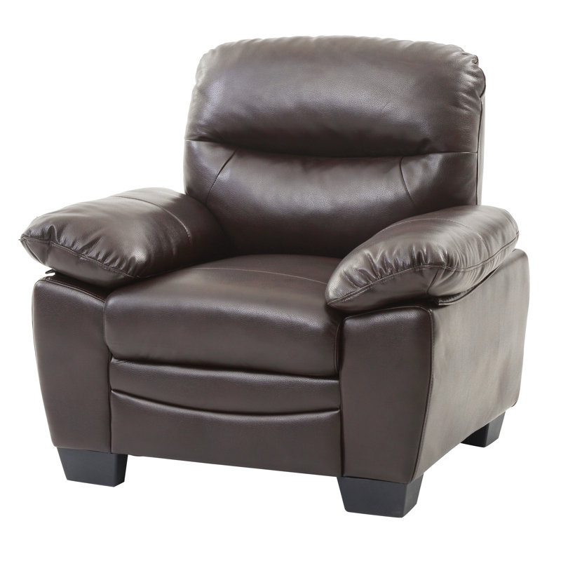 Fauteuil Mouton de 99,06 cm de large, Simili cuir brun foncé