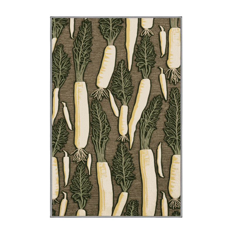 Washable Skirret Vegetables Area Rug, Rectangle 8' x 10'