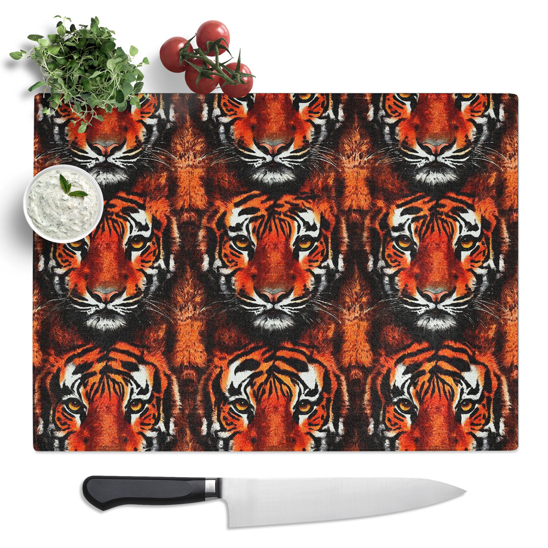 Tiger Pattern Vol.2  Glass Chopping Board