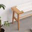 Banc en bois de chêne massif avec assise tissée-313440783-305593285