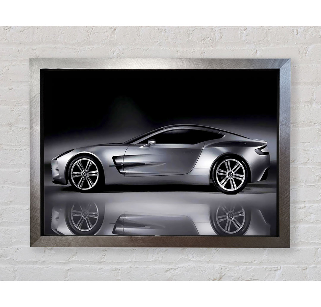 Aston Martin DB9 Silver Side Profile - Einzelner Bilderrahmen Kunstdrucke