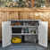 4.3 x 2.5 ft Horizontal Resin Tool Shed, Waterproof Outdoor Storage Cabinet with Metal Shelf and Floor