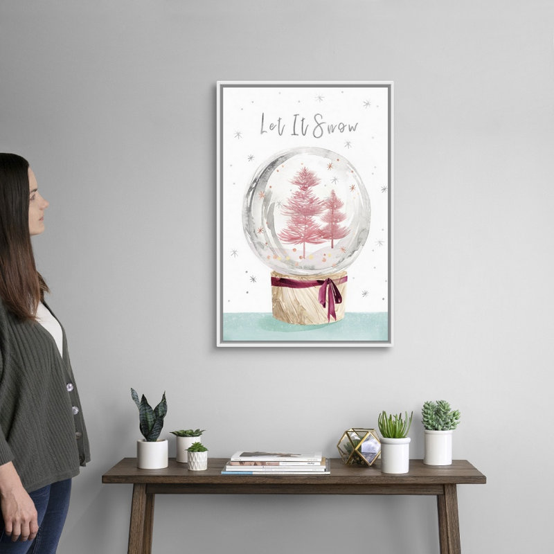"Let It Snow I", reproduction d’art textuel sur toile, H 32 po x l 22 po x P 1,75 po, Cadre blanc