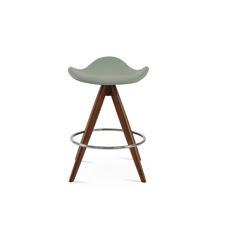 Tabouret de bar pivotant Falcon Pyramid, Tabouret de bar (siège d'une hauteur de 28 po), Noyer / menthe
