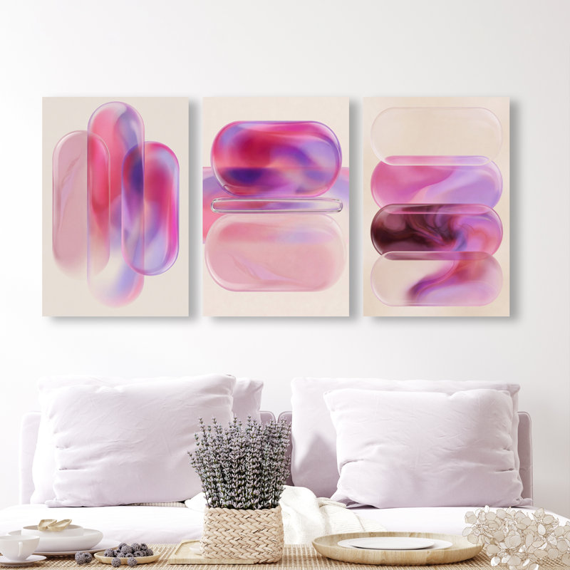 Rose Topaz Set Set by Oliver Gal, 45"H x 30"W, Gallery Wrapped
