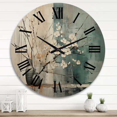 Horloge murale Subtle Serenity II - Collages abstraits surdimensionnés