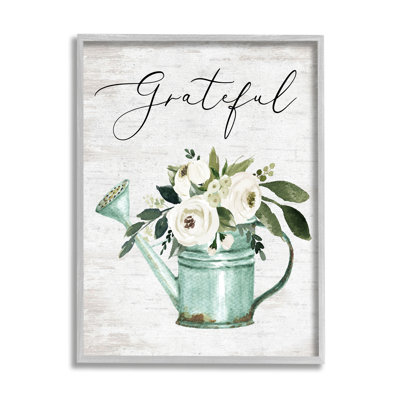 Bouquet de fleurs avec arrosoir rétro Grateful Sentiment