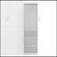 Lit escamotable Murphy avec 2 garde-robe et tablette de rangement, cadre de lit plateforme pliable multifonctionnel pour chambre d'amis, chambre à coucher, blanc