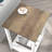 Farmhouse White Side Table With Oak Finish, Rustic End Table With Storage Shelf For Living Room Or Bedroom