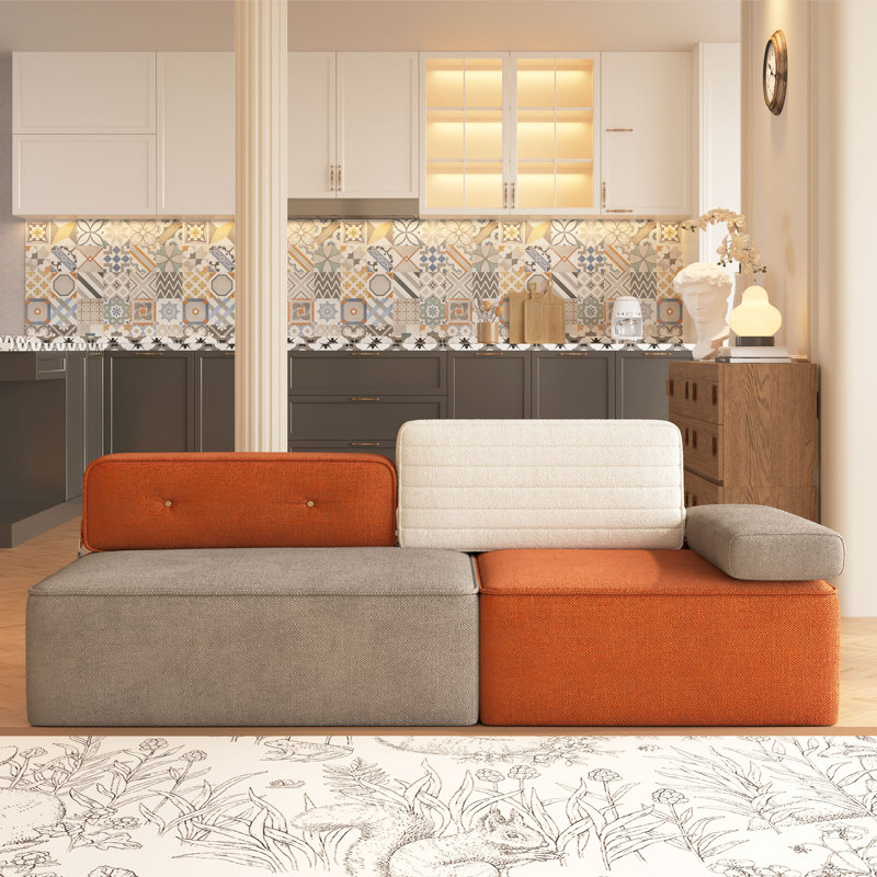 Canapé modulaire multifonctionnel en tissu 79,9 po