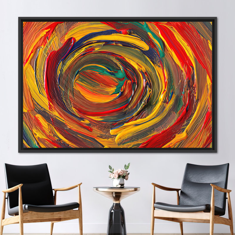 «Vibrant Abstract Modern Art», reproduction de peinture à l'huile pour décoration murale luxueuse, H 10 po x l 14 po, Noir