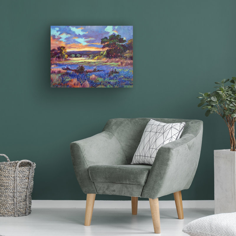 Œuvre d'art sur toile, bolivaire, David Lloyd Glover, TEXAS SKY, H 24 po x l 32 po