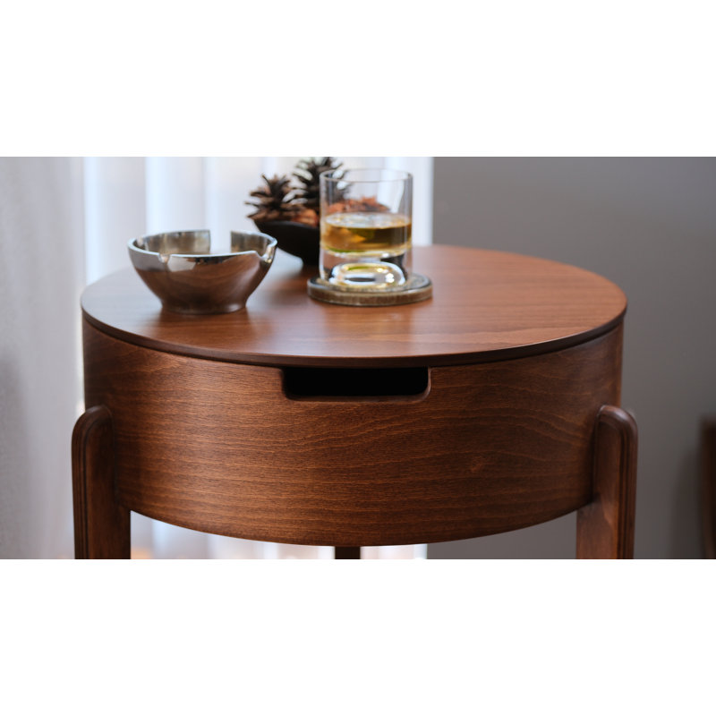 Chef Solid Wood End Table, Light Walnut