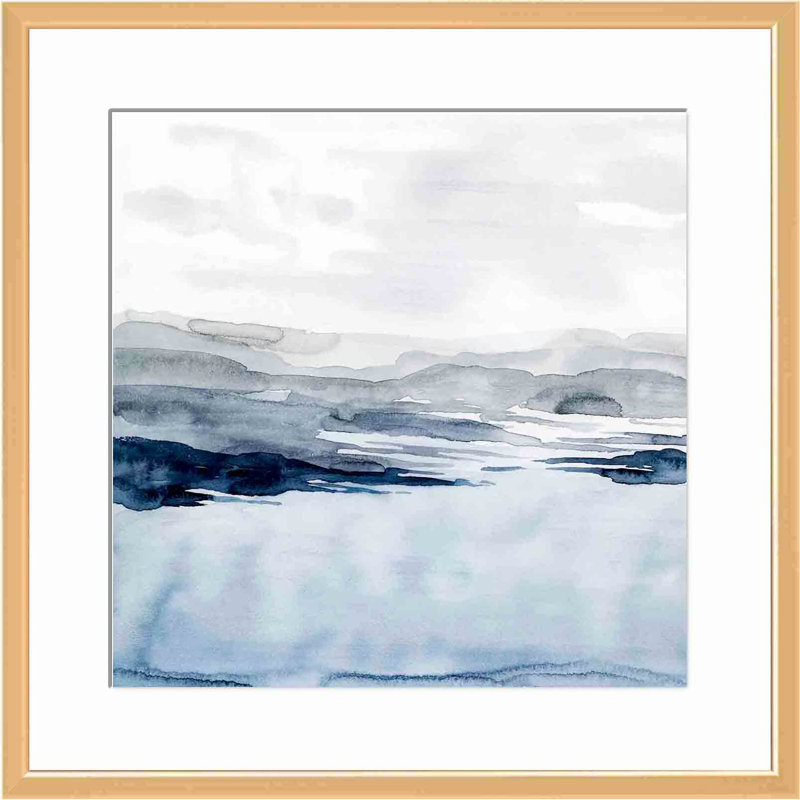 «Faded Horizon I» par Grace Popp - peinture encadrée, H 16,09 po x l 16,09 po x P 1,1 po, Or antique