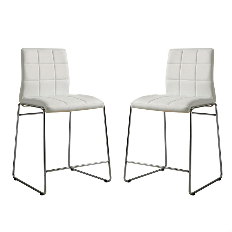 Ensemble de 2 chaises de comptoir rembourrées en similicuir