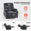 Fauteuil inclinable 19,7 po de large avec repose-pieds et ports USB et de charge de type C-229266134
