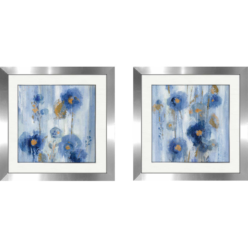 « seasides i », ensemble de 2 reproductions de peintures à l’acrylique encadrées, H 16,5 po x l 33 po x P 1 po, Blanc mat