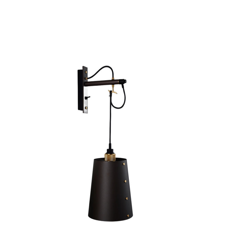 1 - Light Armed Sconce, Graphite/Brass, 10.2 x 8.3