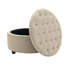 Claria Tufted Round Solid Colour Ottoman with Storage-1880690490