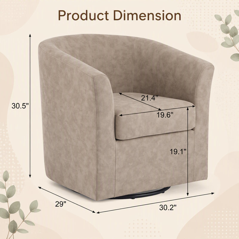 Fauteuil demi-tonneau Wilmore, Simili cuir brun foncé