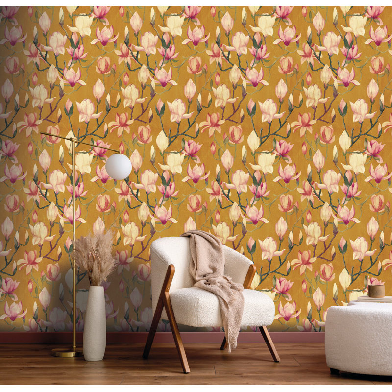 Galerie Designer Walls Magnolia Wallpaper, Yellow