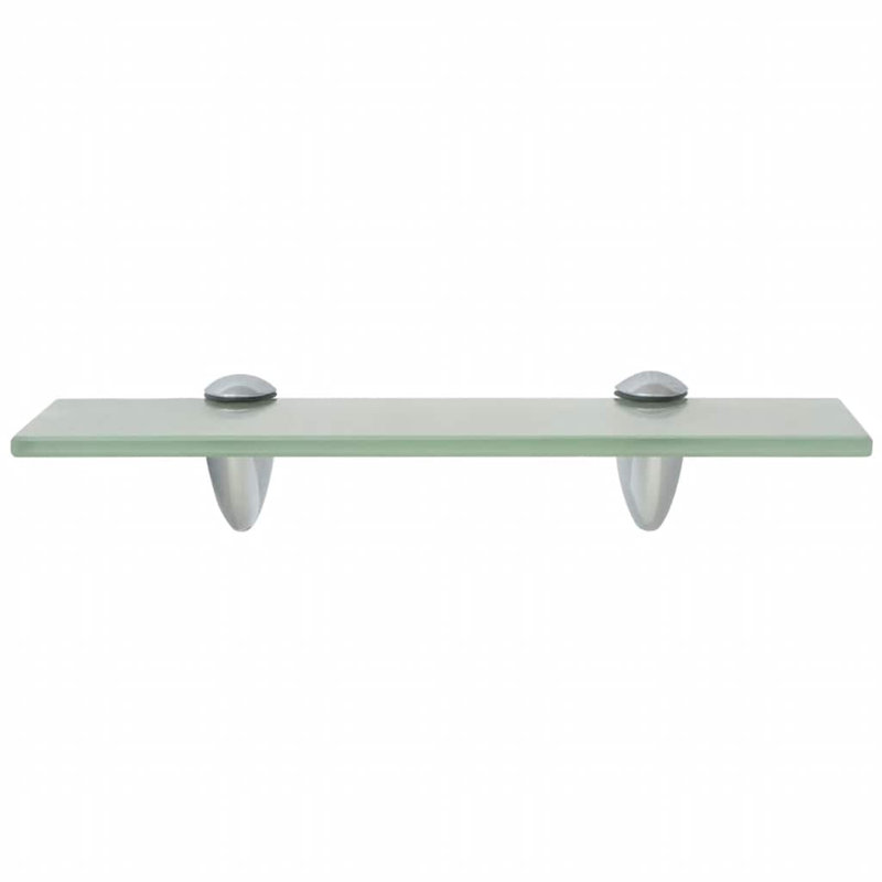 Tablette murale flottante avec supports à pince en verre trempé, H 0,3 po x l 3,9 po x L 23,6 po, Blanc