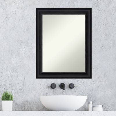 Astor Black Bathroom Vanity Non-Beveled Wall Mirror