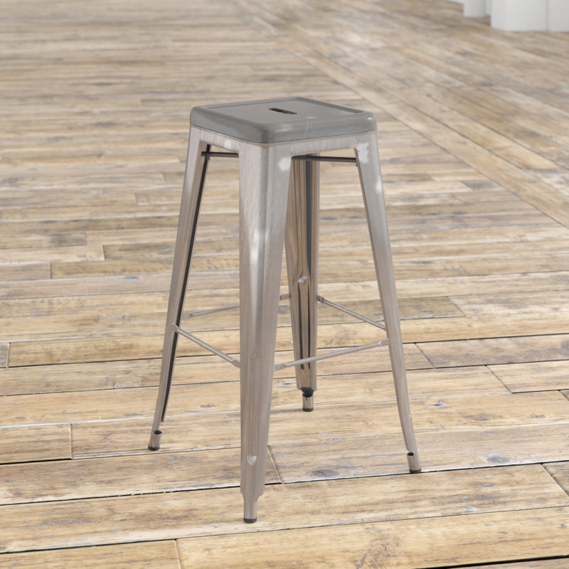 Natascha Steel Counter Stool, Gun Metal