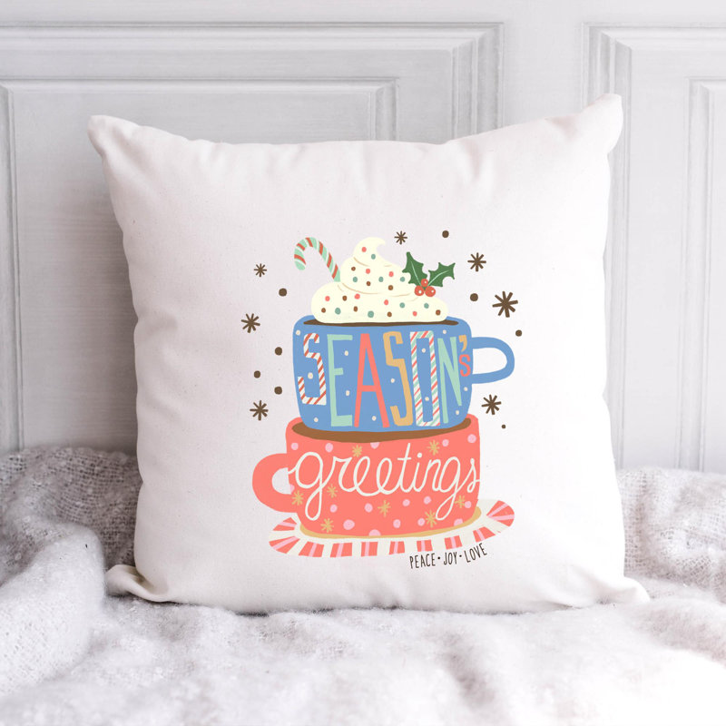 Christmas Illustration - Throw Pillow Insert Included, 20" x 20"