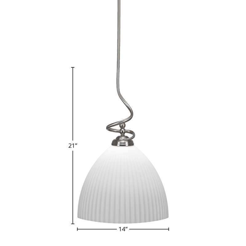 Luminaire suspendu Capri Capri, Nickel brossé, H 21 po x l 14 po x P 14 po, Gelé
