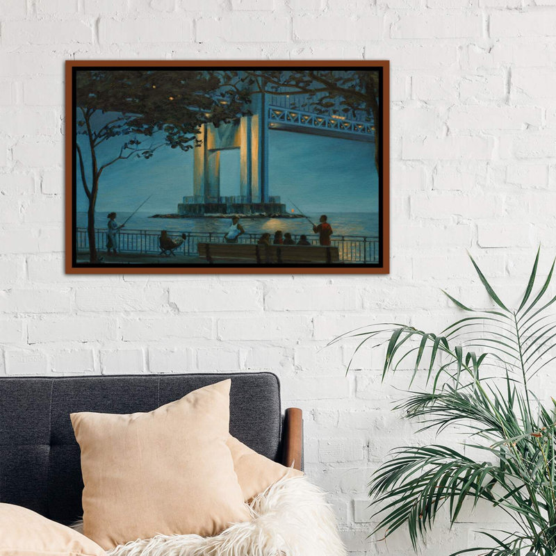 Pont Verrazano au crépuscule par Nick Savides - reproduction d'art, H 26 po x l 40 po x 1,5 po