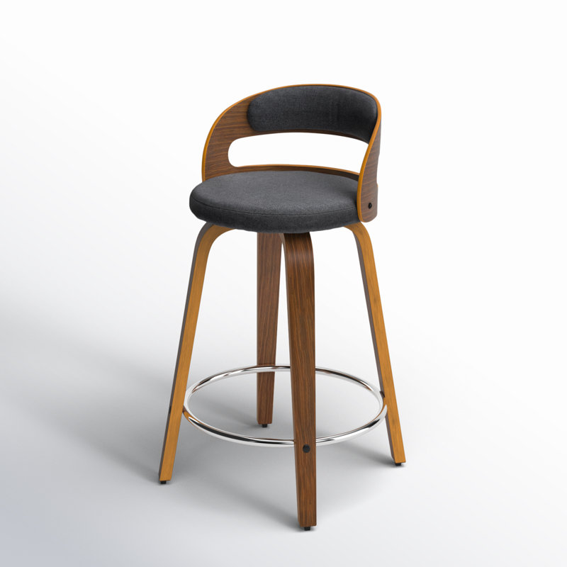 Vanhoy Swivel Counter Height Stool, Charcoal Gray Polyester