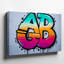 Toile, "A Striking Graffiti" Mural Presents The Letters Ab In A Wall Art-1691440441